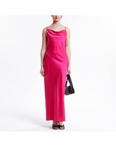 Розовое атласное платье макси Toptop