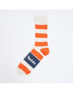 Оранжевые носки в полоску Tezido
