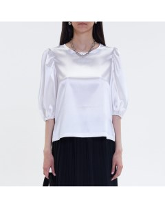Белая атласная блузка Galla collection
