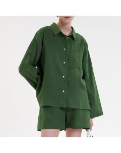 Зелёная рубашка из льна Ypsilon