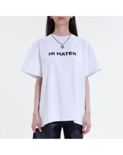 Белая футболка с принтом HI HATER Toptop