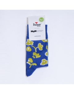 Синие носки с цветами Friday socks
