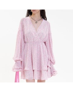 Розовое платье мини с принтом Toptop