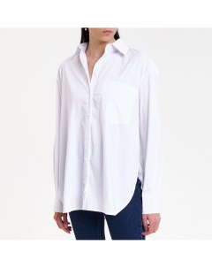Белая базовая рубашка с разрезами Toptop