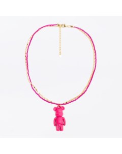 Розовое колье цепь с подвеской Dashkova.jewelry
