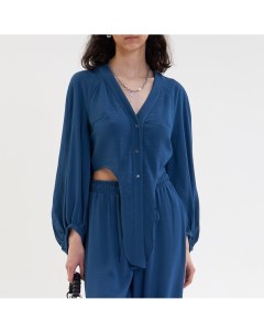 Синяя асимметричная блузка Inache