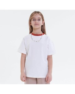 Белая футболка с красным кантом Teplo