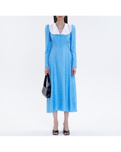 Голубое жаккардовое платье Toptop