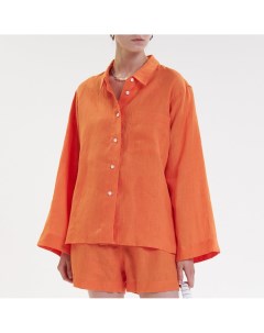 Оранжевая рубашка из льна Ypsilon