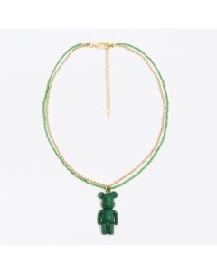Зелёное колье цепь с подвеской Dashkova.jewelry
