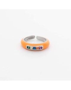 Оранжевое круглое кольцо с кристаллами Dashkova.jewelry