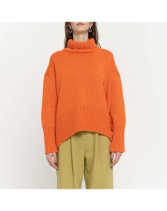 Оранжевый укороченный свитер One two one