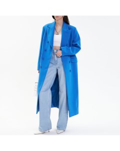 Голубое однотонное пальто Toptop