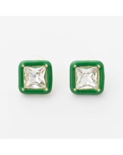 Зелёные квадратные серьги SOIREE Dashkova.jewelry