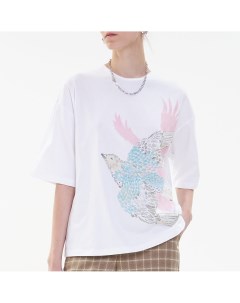 Белая футболка с птицей Akhmadullina dreams