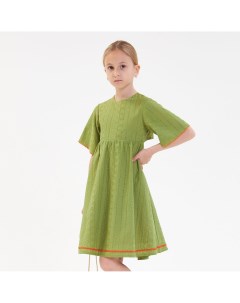 Зелёное платье с вышивкой ришелье Polusha