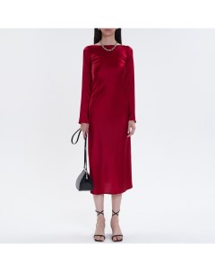 Красное шёлковое платье One two one