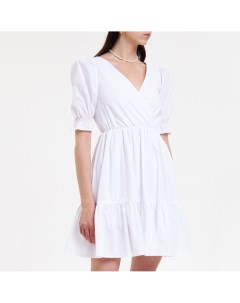 Белое платье мини с воланом Fligel