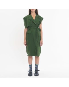 Зелёное платье с кокеткой Jnby