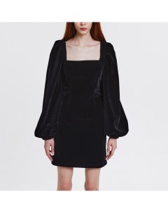 Чёрное вилюровое мини платье Toptop