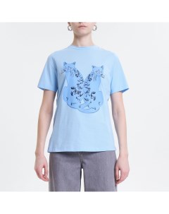 Голубая футболка с принтом спереди Akhmadullina dreams