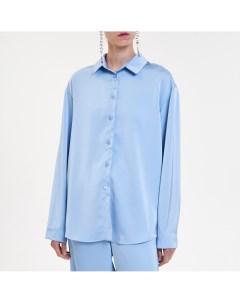Голубая атласная рубашка Moscovite