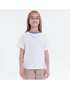 Белая футболка с синим кантом Teplo