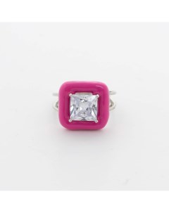 Розовое квадратное кольцо с кристаллом Dashkova.jewelry