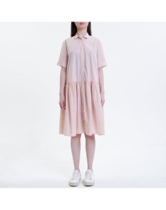 Розовое платье рубашка с воланом Jnby