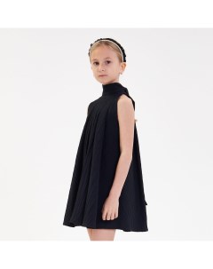 Чёрное платье со складками Liqlo