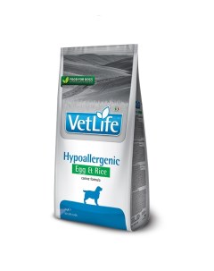 Vet Life Dog Hypoallergenic корм для собак при пищевой аллергии Яйцо и рис 2 кг Farmina vet life