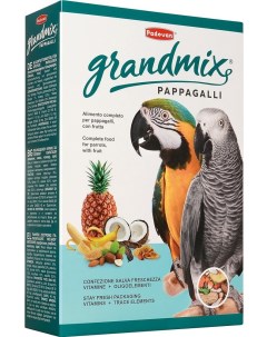 Grandmix Pappagalli корм для крупных попугаев Злаковое ассорти 600 г Padovan