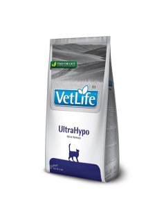 Vet Life Cat Ultrahypo корм для кошек при пищевых аллергиях и пищевых непереносимостях Диетический 5 Farmina vet life