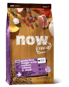 Fresh Grain Free Senior Cat корм беззерновой для пожилых кошек Индейка утка и овощи 7 26 кг Now