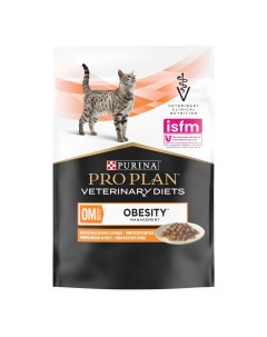 Pro Plan Veterinary Diets OM Obesity Management пауч для кошек при ожирении Курица 85 г Purina pro plan veterinary diets