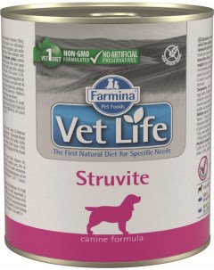Vet Life Dog Struvite консервы для собак для растворения струвитных уролитов Курица 300 г Farmina vet life
