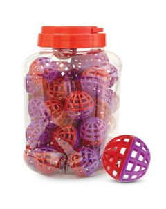 3825 3856 набор игрушек Мяч погремушка для кошек 1 шт 4 см Красный фиолетовый Триол
