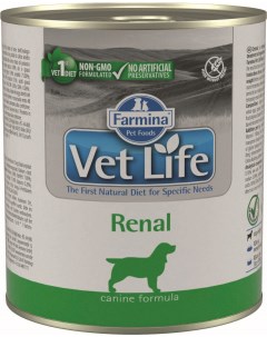 Vet Life Dog Renal консервы для собак прихронической и почечной недостаточности Курица 300 г Farmina vet life