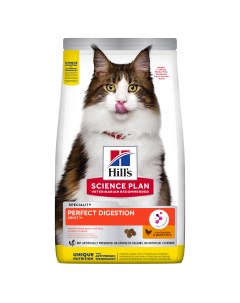 Science Plan Perfect Digestion корм для взрослых кошек Курица и рис 1 5 кг Hill`s