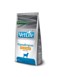 Vet Life Dog Hypoallergenic корм для собак при пищевой аллергии Рыба и картофель 12 кг Farmina vet life