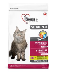 Sterilized корм для стерилизованных и кастрированных кошек Курица с бататом 5 кг 1st choice