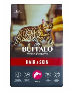 Hair Skin сухой корм для взрослых кошек с чувствительной кожей Лосось 400 гр Mr.buffalo