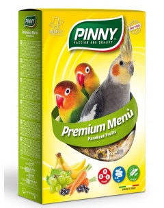 Premium Menu мягкий витаминный корм для средних попугаев Фрукты 800 г Pinny