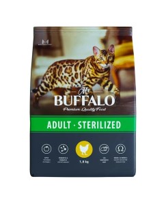 Adult sterilized сухой корм для взрослых стерилизованных кошек Курица 1 8 кг Mr.buffalo