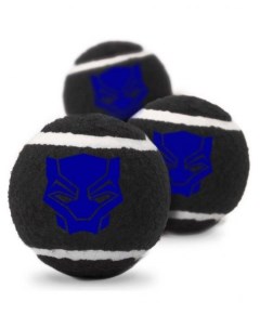 Игрушка Черная пантера теннисные мячики для собак 3 шт 7 см Черный Buckle-down
