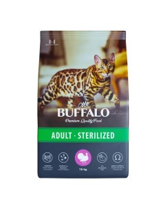 Adult sterilized сухой корм для взрослых стерилизованных кошек Индейка 10 кг Mr.buffalo