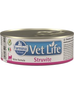Vet Life Cat Struvite консервы для кошек для растворения струвитных уролитов Курица 85 г Farmina vet life
