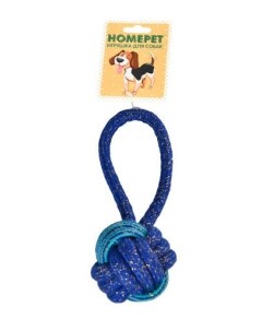 Seaside игрушка для собак узел из каната с петлей 22 см Синяя Homepet