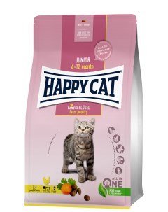Junior корм для котят с 4 до 12 месяцев Птица 10 кг Happy cat