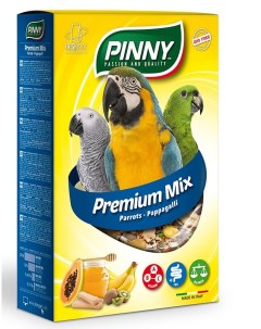 Premium Menu полнорационный корм для средних крупных попугаев Фрукты бисквиты и витамины 700 г Pinny
